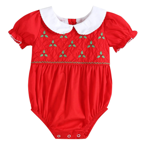 Red Mistletoe Christmas Romper 3-6months