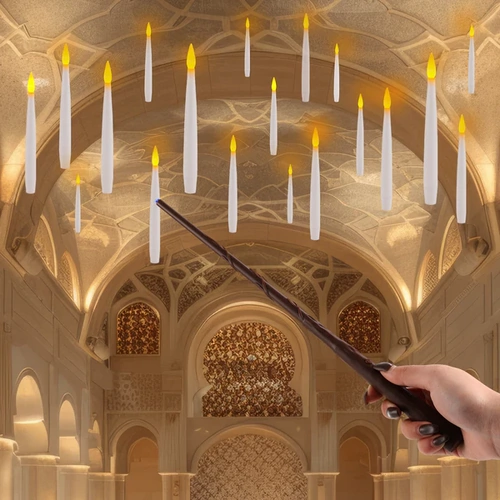 Christmas 20 Floating LED Candles and Wand 