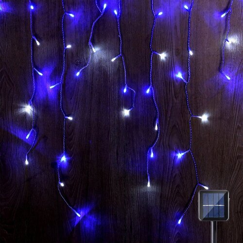 480 Solar LED Icicle Lights - Blue and White