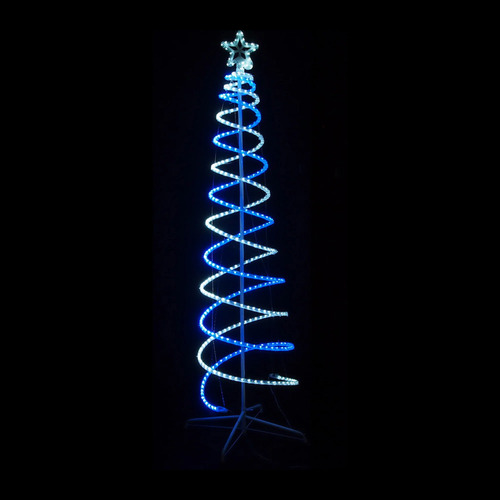 Double Spiral LED Tree White Blue