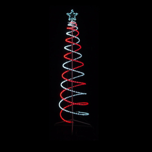 Double Spiral LED Tree White Red