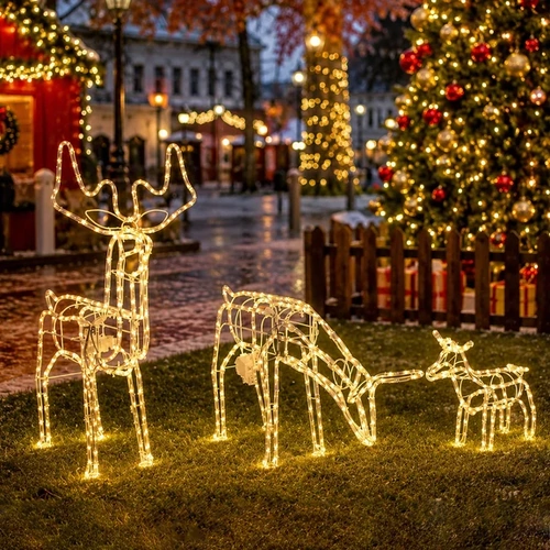 LED Reindeer Family Motorised Outdoor Display