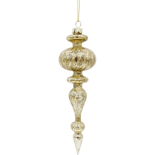 Drop Gold Glass Finial Large 21cm