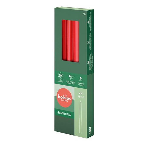 Red Taper Candles 4pk