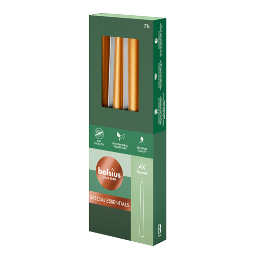 Metallic Gold Taper Candles 4pk