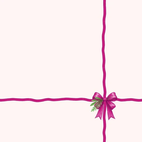 Cream Red Corner Bow  Christmas Paper Serviettes
