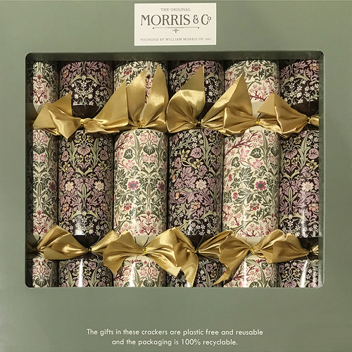 William Morris Blackthorn Wine and Mader Christmas Crackers 6 pk
