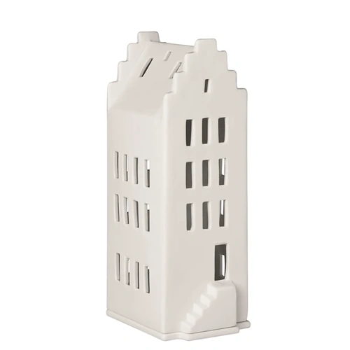 White Porcelain Gable House  Candle Holder 20m