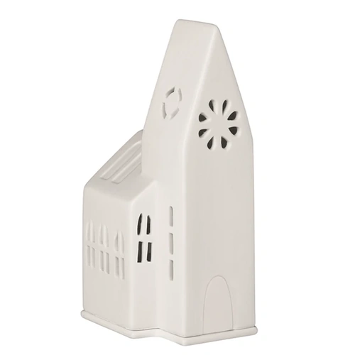 White Porcelain Church Candle Holder 18cm