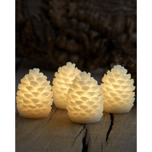 Sirius Clara Cone Wax LED Candle  4pk