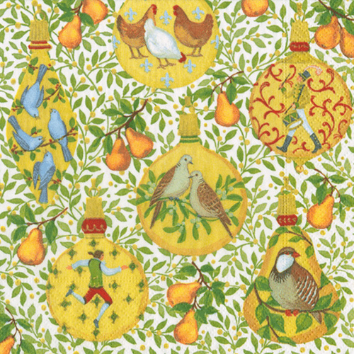 In a Pear Tree Christmas Lunch Napkin 20pk