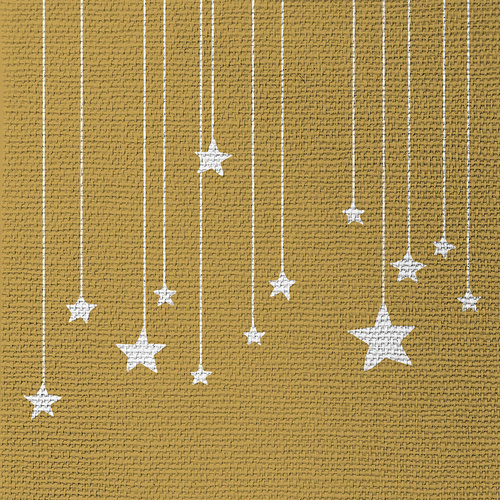 Stars on Canvas Gold Christmas Paper Serviettes