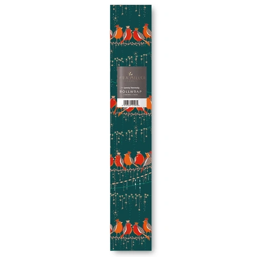 Robins on Wire Christmas Wrap Roll  70 x 300cm