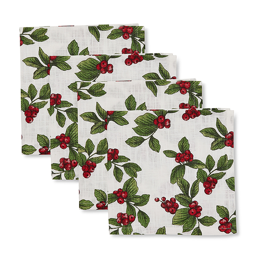 Noelle Red Cotton Napkins  45x45 cm 4pk