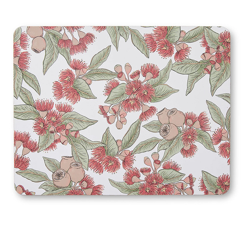 Natalie Red Australian Gumnut  Rectangular Placemat Set 4pk