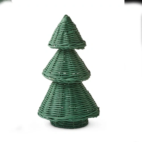 Green Rattan Christmas Tabletop Tree Small