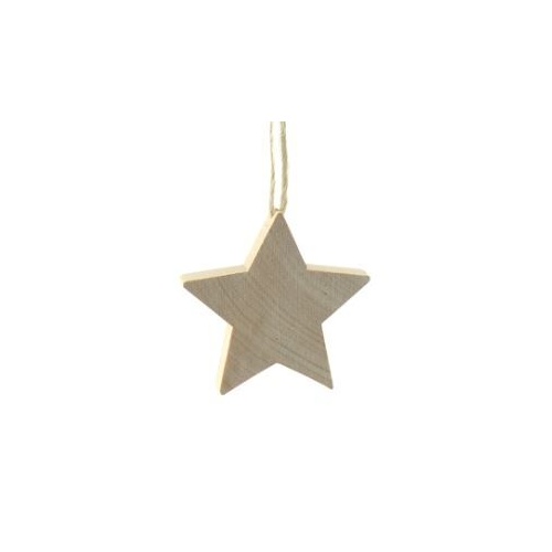 Natural Timber Star  5.5cm