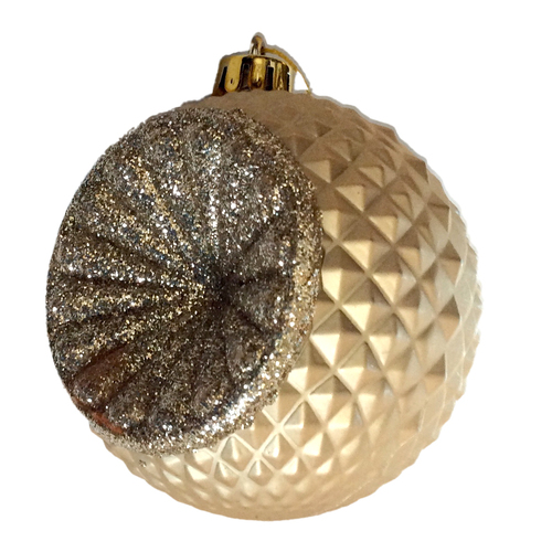 Champagne Tone Shatterproof Bauble 8cm 
