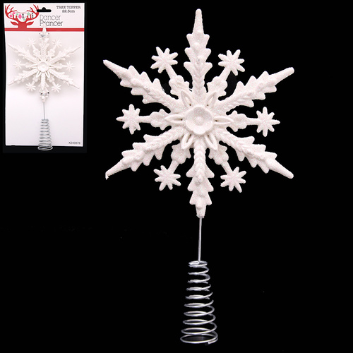 White Iridescent Tree Topper 22.5cm