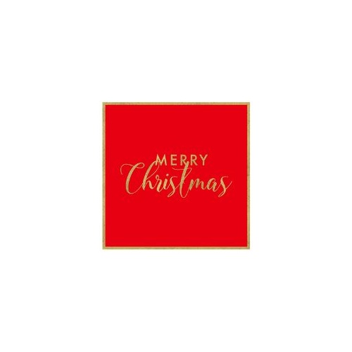 Red with Gold Foil Merry Christmas  Paper Napkin