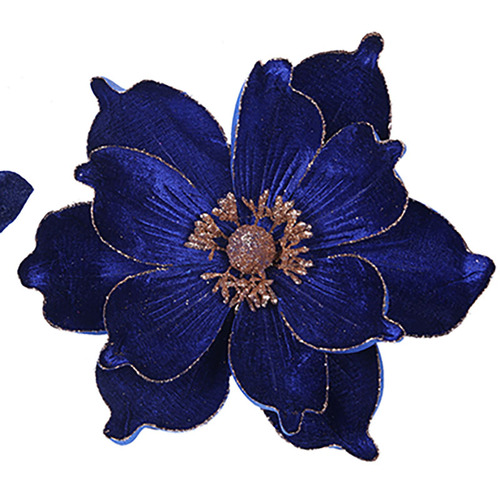 Deep Blue  Velvet Magnolia  Clip 25cm