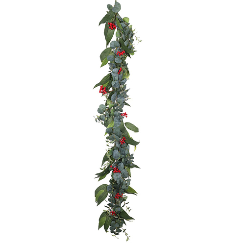 Leaf Garland with Berries 180cm