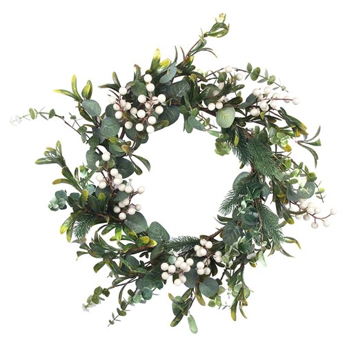  White Berry and Mixed Foliage  Wreath 45cm