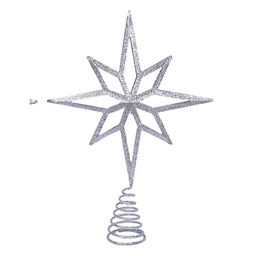 Silver Glitter Tree Topper 32cm