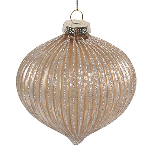 Champagne Glass Onion with Silver Stripes  10cm
