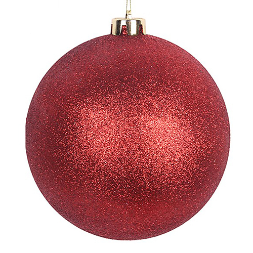 Red Glitter Bauble 15cm
