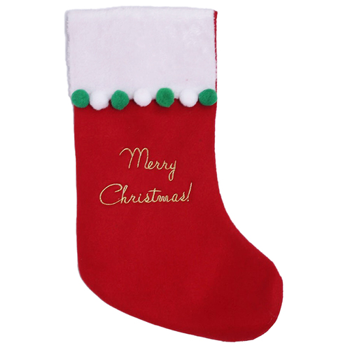 Red Stocking with Pom Pom's