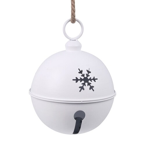 Matt White Metal Bell   24cm