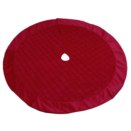 Red Velour Cross Hatched Christmas  Tree Skirt 120cm