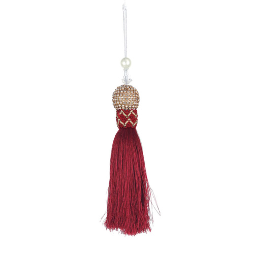 Burgundy Tassel 17cm Hanging Christmas Tree Decoration