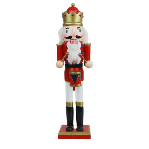 Nutcracker Red White with  Drum 38cm