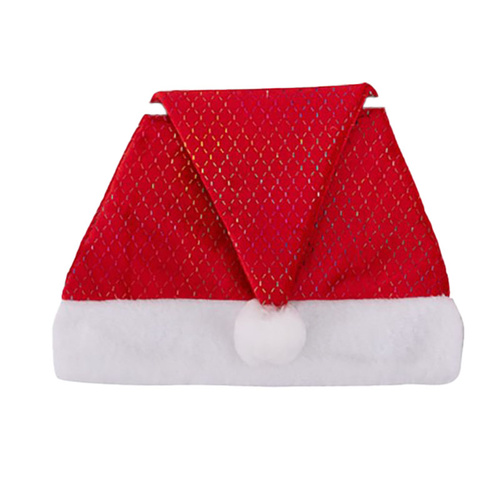 Santa Hat with Silver Diamonds