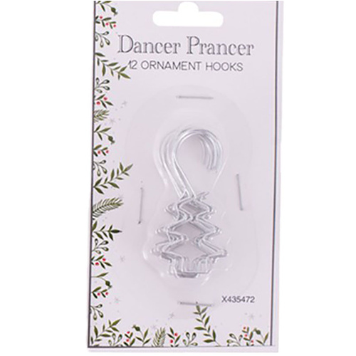 Decorative Ornament Hooks Silver Tree 12 Pk
