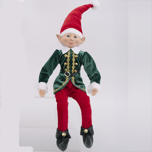 Jolly Christmas Elf in Green Jacket 43cm