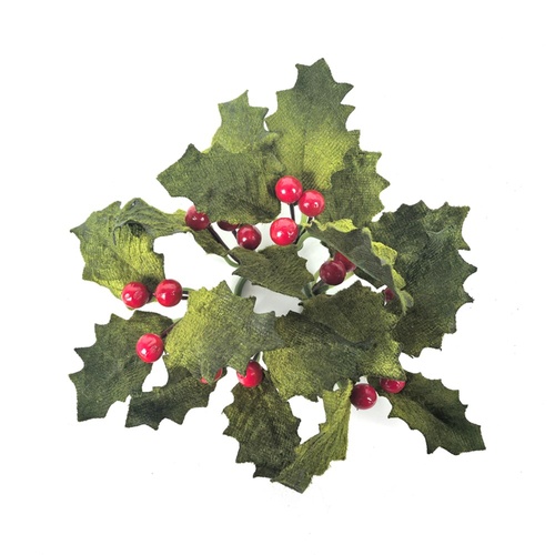 Holly Berry LED Taper Candle Wreath