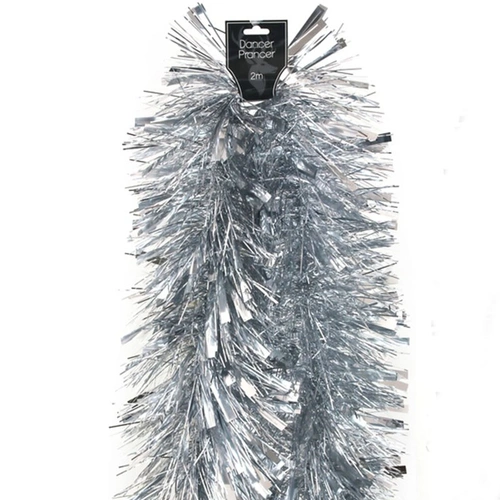 Silver Mixed Strand  6Ply 20cm Christmas Tinsel 2.0m