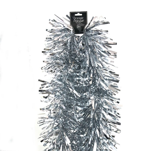 Silver Single Strand  6Ply 20cm Christmas Tinsel 2.0m