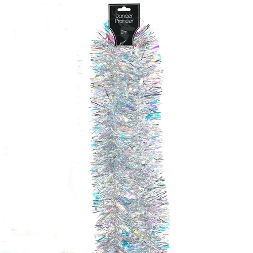 2 Tone with Iridescent Tinsel Silver 6Ply 2m
