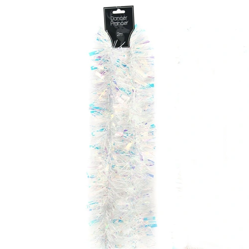 2 Tone  White with Iridescent Tinsel Clear 6Ply 2m