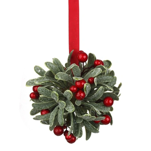 Red Berry Mistletoe Hanging Ball 16cm