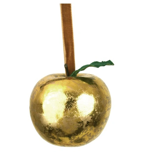 Antique Gold Apple Hanging Decoration 8 x 7 cm