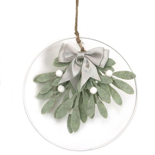 Felt Mistletoe Hanging Christmas Ornament Light 15cm