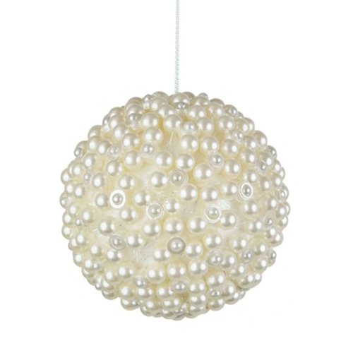 Pearl Hanging Christmas Bauble 8cm