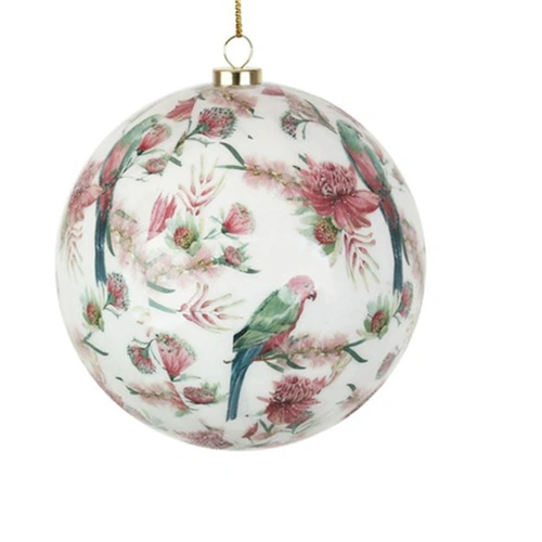 Pink Parrot Australiana Christmas Bauble 10cm
