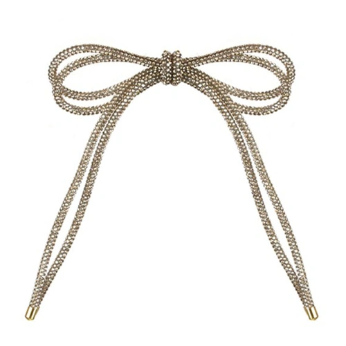 Champagne Pink  Diamonte Double Bow 15 x 18 cm