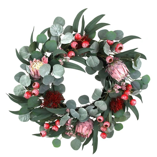  Protea Australiana Artificial Christmas Wreath 60 cm